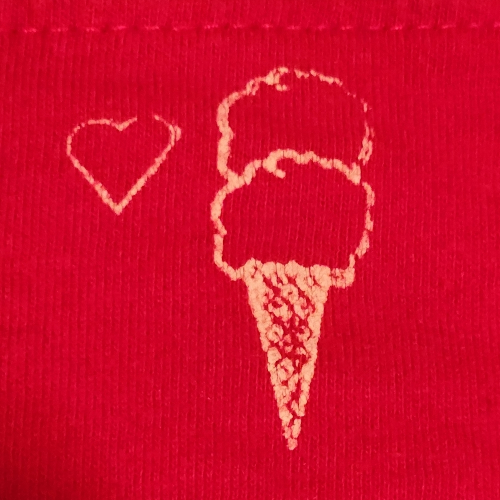 Girls red ice cream t shirt